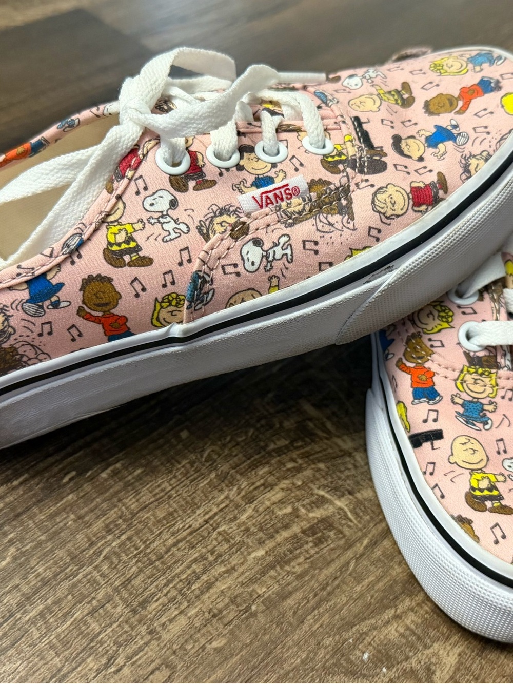 Vans x Peanuts Dance Party Pink Authentic Snoopy Shoes 2017 Women’s 5.5 Rare